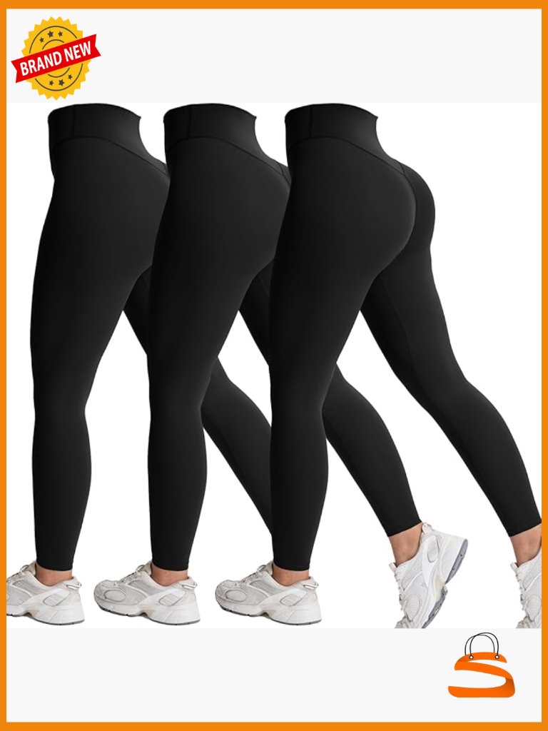 High Waisted Leggings Tummy Control Buttery Soft Yoga Deep V Pants